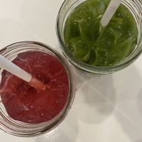 Massive drinks! Very happy ~  at Naked Cafe in Kelowna