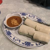 Tofu spring rolls with peanut sauce. Delicious! at KH Pho and Grill in Corvallis