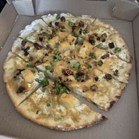 Gluten free Loaded baked potato flatbread pizza  at Allie's Vegan Pizzeria and Cafe in Spokane