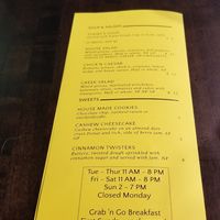 Menu at Allie's:  Soups, Salads, Sweets at Allie's Vegan Pizzeria and Cafe in Spokane