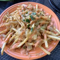 Carmelized onion fries  at Allie's Vegan Pizzeria and Cafe in Spokane