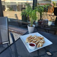Cinnamon Twist with Strawberry Sauce! My goodness! at Allie's Vegan Pizzeria and Cafe in Spokane