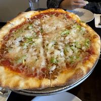 I forget the name, but some supreme pizza with vegan sausage  at Allie's Vegan Pizzeria and Cafe in Spokane