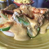 Chicken fried avocado benedict  at Allie's Vegan Pizzeria and Cafe in Spokane