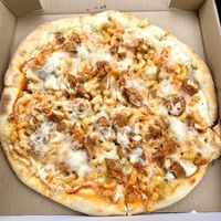 Hot mess pizza without red onions - definitely a must try at Allie's Vegan Pizzeria and Cafe in Spokane