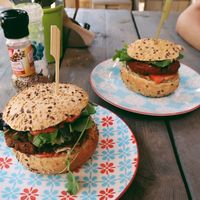 Black bean burger at Greenway in Antwerpen