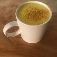 Golden milk at Indigo Age Cafe in Vancouver