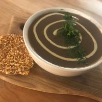 Cream of Shroom soup at Indigo Age Cafe in Vancouver