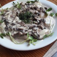 Pirogies at Indigo Age Cafe in Vancouver