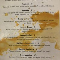 Page four at Indigo Age Cafe in Vancouver