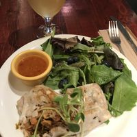 Indian Baked Wrap with Kombucha at Indigo Age Cafe in Vancouver