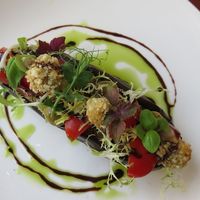 starter, eggplant boat, Hortus at Hortus in The Hague