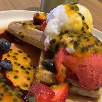 Waffles  at Argo on the Parade in Adelaide