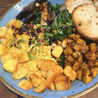 Big Breakfast! Ft. Scrambled tofu, sweet potato and added crispy potatoes - yum!   at Argo on the Parade in Adelaide
