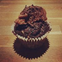 Chocolate cupcake at The Vegan Bar in Malmo