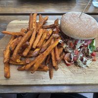 Philly-Cheesesteak Burger at The Vegan Bar in Malmo