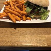 Midsummer burger blueberry spicy sauce  at The Vegan Bar in Malmo