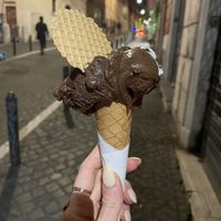 Vegan chocolate, coconut, and Nutella gelato. Life-changing at Gelateria dell Angeletto in Rome