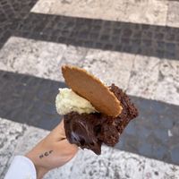 Lemon-basil, rum-cholate and nut paste flavors  at Gelateria dell Angeletto in Rome