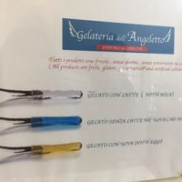look for the blue spoons to know what is dairy free at Gelateria dell Angeletto in Rome
