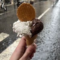 Dark Chocolate & Coconut Gelatoo  at Gelateria dell Angeletto in Rome