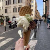 Ginger, basil and lemon, rum and chocolate   at Gelateria dell Angeletto in Rome