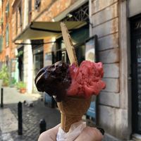 Vegan Nutella and strawberry  at Gelateria dell Angeletto in Rome