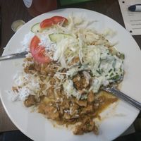 Seitan-Gyros mit Reis und Zaziki at V2O Restaurant in Friedrichshafen