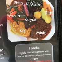 these are the vegan sides (all are vegan!)  at Hawi Ethiopian Restaurant in Ithaca