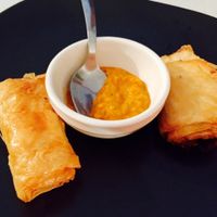 Vegetable sambusa at Hawi Ethiopian Restaurant in Ithaca