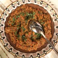 Dip de berenjena at Matsurev Inn in Bansko