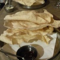 Poppadoms (plus extra!) at Taj Mahal in Bruges