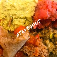 Vegan sampler at Desta Ethiopian Kitchen - Briarcliff in Atlanta