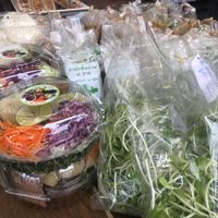 Lots of fresh veggie salads!  at Veg Food Stall in Bangkok