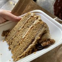 Vegan coffee and walnut cake  at The Free From Bakehouse in London