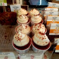 Red Velvet Cupcake with Cream Cheese Frosting at The Free From Bakehouse in London