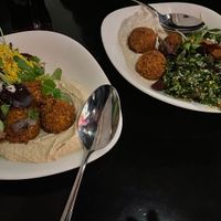 Felafel with hommus and felafel with baba ganoush  at Mahmoud's - Bergheimerstrasse in Heidelberg