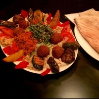 this is a huuuge oval vegan special plate for 2. for 15€y at Mahmoud's - Bergheimerstrasse in Heidelberg