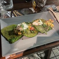 Spinach pancakes - generous portion for a starter :) at roots in Thessaloniki