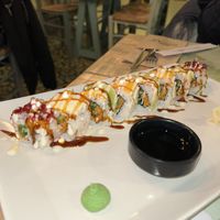 Vegan sushi roll  at roots in Thessaloniki