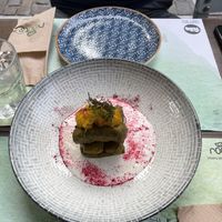 Stuff grape leaves  at roots in Thessaloniki