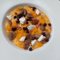 pumpkin risotto at roots in Thessaloniki