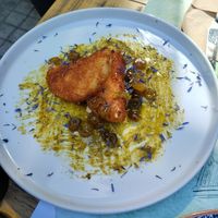 Camambert with tasty candied olives at roots in Thessaloniki