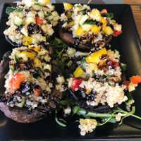 stuffed mushrooms at roots in Thessaloniki