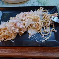 Pasta carbonara at roots in Thessaloniki