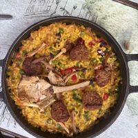 Vegan paella  at roots in Thessaloniki