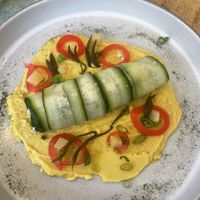 Fava with crab  at roots in Thessaloniki