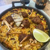 Vegan paella  at roots in Thessaloniki