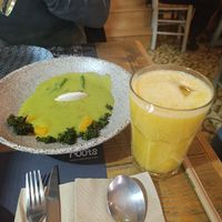 Broccolini and juice mix at roots in Thessaloniki