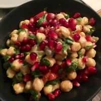 Chickpea salad at roots in Thessaloniki